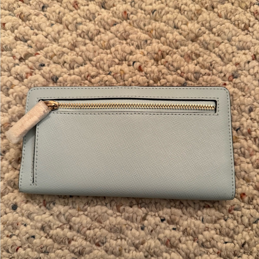 NWT Kate Spade Madison Blue Glow Large Leather Bifold Wallet - style K1366 - Picture 2 of 5